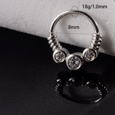 1 gab Cz deguna stīpa nāsis saliekams gredzens auss spirāle skrimslis Tragus auskars Cz skrimslis Huggie auskars pīrsings ķermeņa rotaslietas 18g