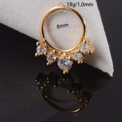 1 gab Cz deguna stīpa nāsis saliekams gredzens auss spirāle skrimslis Tragus auskars Cz skrimslis Huggie auskars pīrsings ķermeņa rotaslietas 18g