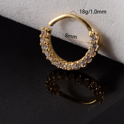 1 gab Cz deguna stīpa nāsis saliekams gredzens auss spirāle skrimslis Tragus auskars Cz skrimslis Huggie auskars pīrsings ķermeņa rotaslietas 18g