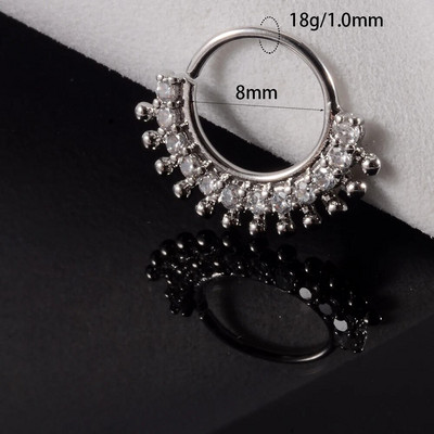 1 gab Cz deguna stīpa nāsis saliekams gredzens auss spirāle skrimslis Tragus auskars Cz skrimslis Huggie auskars pīrsings ķermeņa rotaslietas 18g