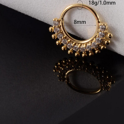 1 gab Cz deguna stīpa nāsis saliekams gredzens auss spirāle skrimslis Tragus auskars Cz skrimslis Huggie auskars pīrsings ķermeņa rotaslietas 18g