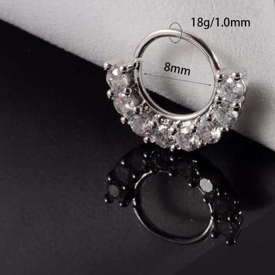 1 gab Cz deguna stīpa nāsis saliekams gredzens auss spirāle skrimslis Tragus auskars Cz skrimslis Huggie auskars pīrsings ķermeņa rotaslietas 18g