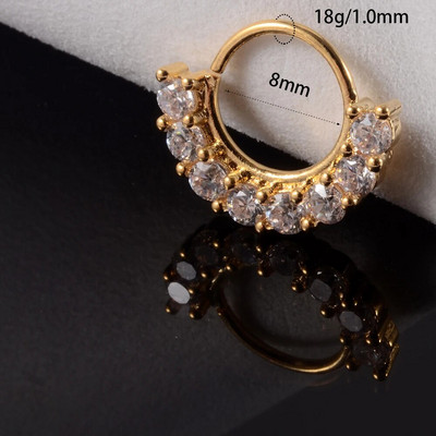 1 gab Cz deguna stīpa nāsis saliekams gredzens auss spirāle skrimslis Tragus auskars Cz skrimslis Huggie auskars pīrsings ķermeņa rotaslietas 18g