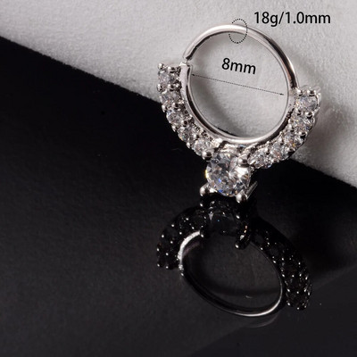 1 gab Cz deguna stīpa nāsis saliekams gredzens auss spirāle skrimslis Tragus auskars Cz skrimslis Huggie auskars pīrsings ķermeņa rotaslietas 18g