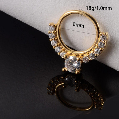 1 gab Cz deguna stīpa nāsis saliekams gredzens auss spirāle skrimslis Tragus auskars Cz skrimslis Huggie auskars pīrsings ķermeņa rotaslietas 18g