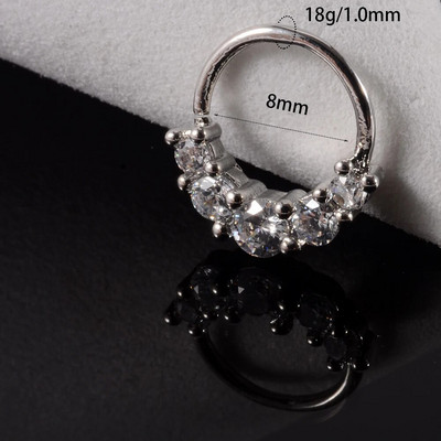 1 gab Cz deguna stīpa nāsis saliekams gredzens auss spirāle skrimslis Tragus auskars Cz skrimslis Huggie auskars pīrsings ķermeņa rotaslietas 18g