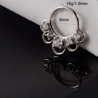 1 gab Cz deguna stīpa nāsis saliekams gredzens auss spirāle skrimslis Tragus auskars Cz skrimslis Huggie auskars pīrsings ķermeņa rotaslietas 18g