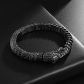 Augstas kvalitātes karstā izpārdošana vīriešu rokassprādzes radoša dizaina pūķa čūskas skalas rokassprādze Moderna melna čūskas kaula ķēde rokassprādze rotaslietas