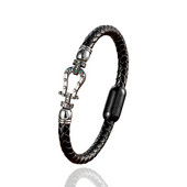 Madinga pasagos formos vyriška žavinga apyrankė klasikinio pynimo natūralios odos, neutralios apyrankės, spalvotos cirkonio įdėtos papuošalų aksesuarai