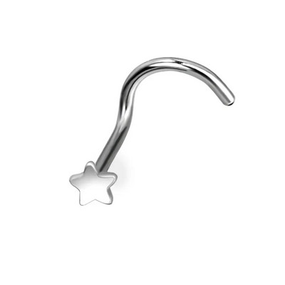 1Gb Jauns dizains 20G nerūsējošā tērauda ziedu zvaigzne mazas deguna kniedes 0,8mm L formas deguna kaula kniedes sievietēm deguna pīrsingu rotaslietas