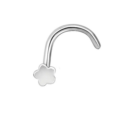 1Gb Jauns dizains 20G nerūsējošā tērauda ziedu zvaigzne mazas deguna kniedes 0,8mm L formas deguna kaula kniedes sievietēm deguna pīrsingu rotaslietas