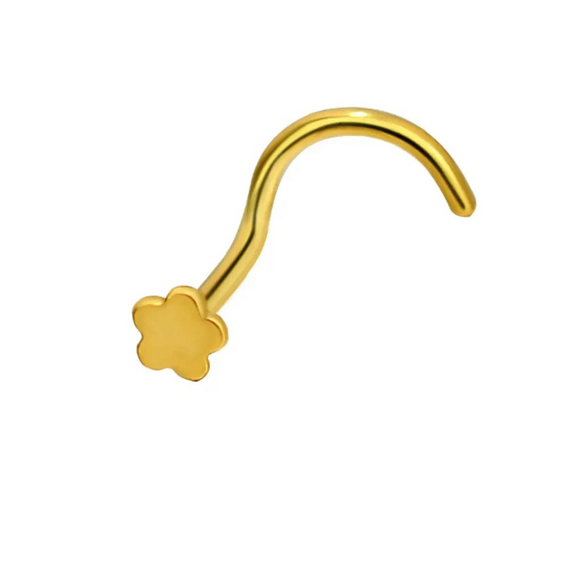 1Gb Jauns dizains 20G nerūsējošā tērauda ziedu zvaigzne mazas deguna kniedes 0,8mm L formas deguna kaula kniedes sievietēm deguna pīrsingu rotaslietas