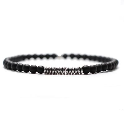 Jauna 4 mm pērlīšu rokassprādze vīriešiem neregulāra hematīta akmens meditācijas jogas rožukroņa rokassprādze Homme dabisko sēklu lavas braslet pulsera