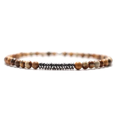 Jauna 4 mm pērlīšu rokassprādze vīriešiem neregulāra hematīta akmens meditācijas jogas rožukroņa rokassprādze Homme dabisko sēklu lavas braslet pulsera