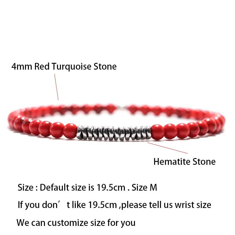 Jauna 4 mm pērlīšu rokassprādze vīriešiem neregulāra hematīta akmens meditācijas jogas rožukroņa rokassprādze Homme dabisko sēklu lavas braslet pulsera