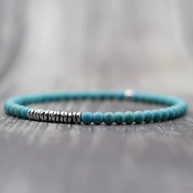 Jauna 4 mm pērlīšu rokassprādze vīriešiem neregulāra hematīta akmens meditācijas jogas rožukroņa rokassprādze Homme dabisko sēklu lavas braslet pulsera