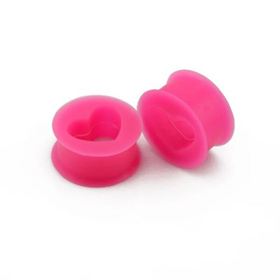 BOG-1 pāri elastīgi silikona elastīgi ādas ausu tuneļi un aizbāžņi sirds dobi plānas mīkstuma pīrsings auskari ķermeņa rotaslietas auss