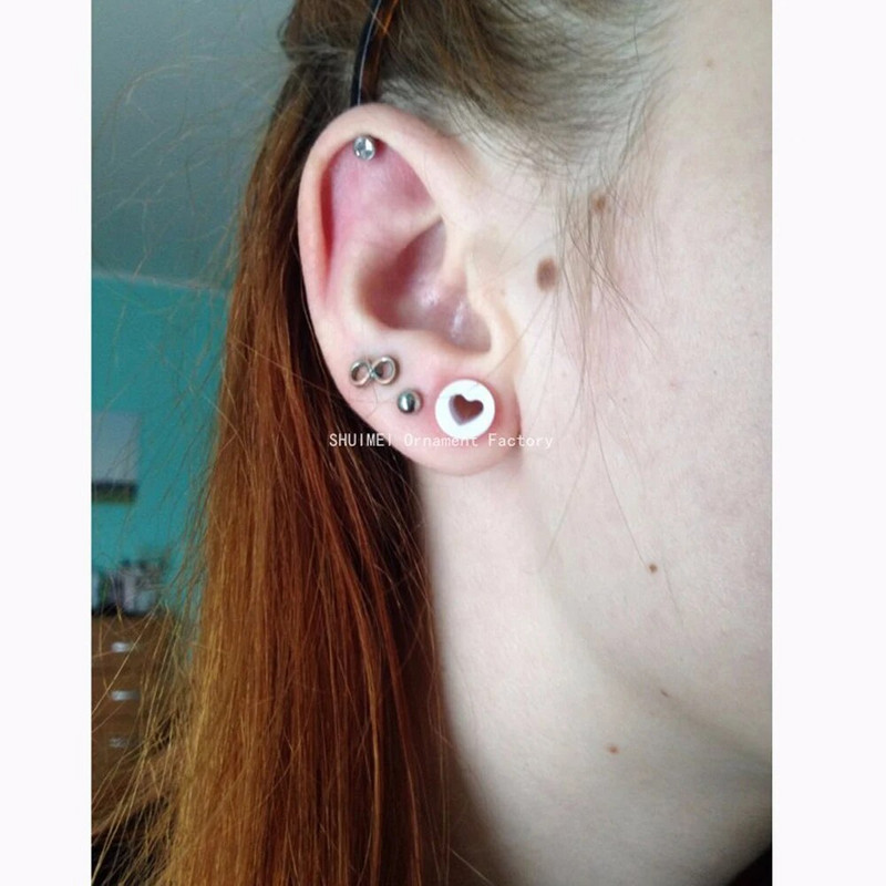 BOG-1 pāri elastīgi silikona elastīgi ādas ausu tuneļi un aizbāžņi sirds dobi plānas mīkstuma pīrsings auskari ķermeņa rotaslietas auss