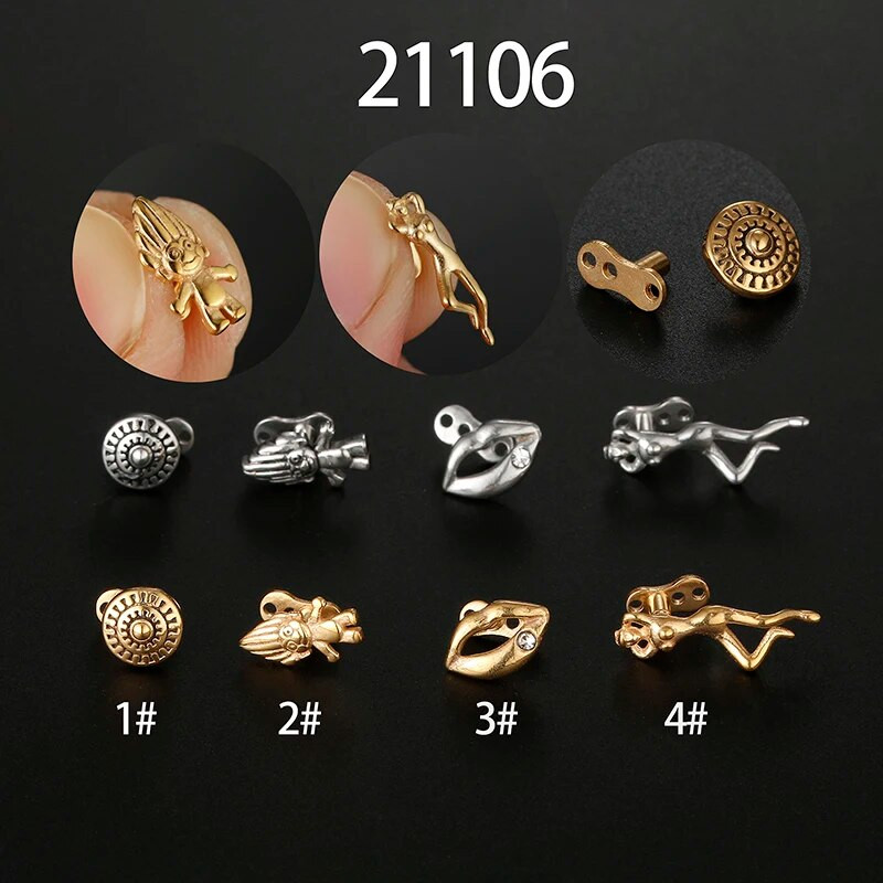 1 ΤΕΜ. Δερματική άγκυρα από ανοξείδωτο χάλυβα Τρίγωνο Micro Dermal Anchor Skin Implants Diver Κοσμήματα Body Piercing Hide in Copper Women