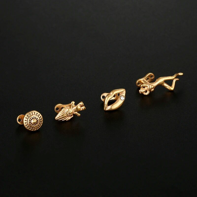 1 ΤΕΜ. Δερματική άγκυρα από ανοξείδωτο χάλυβα Τρίγωνο Micro Dermal Anchor Skin Implants Diver Κοσμήματα Body Piercing Hide in Copper Women