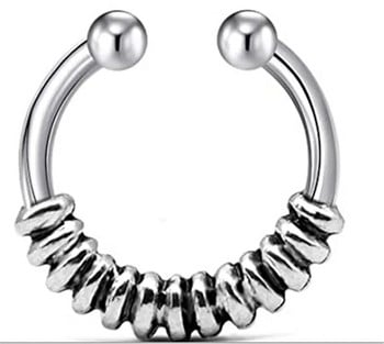 για γυναίκες Κορίτσια Faux Fake Ear Nose Septum Ring Non-Perced Clip on Nose Ear rings Body Fake Nose Ring Hoop από ανοξείδωτο ατσάλι