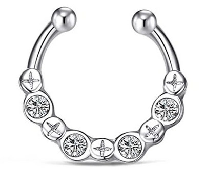 Sievietēm Meitenēm Mākslīgais ausu starpsienas gredzens necaurdurts klips uz deguna ausu gredzeni korpuss viltus deguna gredzena stīpa nerūsējošais tērauds