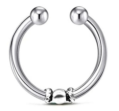 Sievietēm Meitenēm Mākslīgais ausu starpsienas gredzens necaurdurts klips uz deguna ausu gredzeni korpuss viltus deguna gredzena stīpa nerūsējošais tērauds