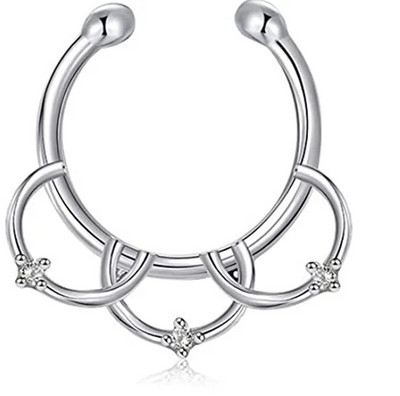 Sievietēm Meitenēm Mākslīgais ausu starpsienas gredzens necaurdurts klips uz deguna ausu gredzeni korpuss viltus deguna gredzena stīpa nerūsējošais tērauds