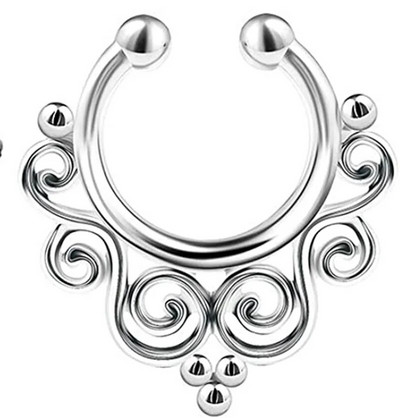 Sievietēm Meitenēm Mākslīgais ausu starpsienas gredzens necaurdurts klips uz deguna ausu gredzeni korpuss viltus deguna gredzena stīpa nerūsējošais tērauds