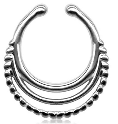 Sievietēm Meitenēm Mākslīgais ausu starpsienas gredzens necaurdurts klips uz deguna ausu gredzeni korpuss viltus deguna gredzena stīpa nerūsējošais tērauds