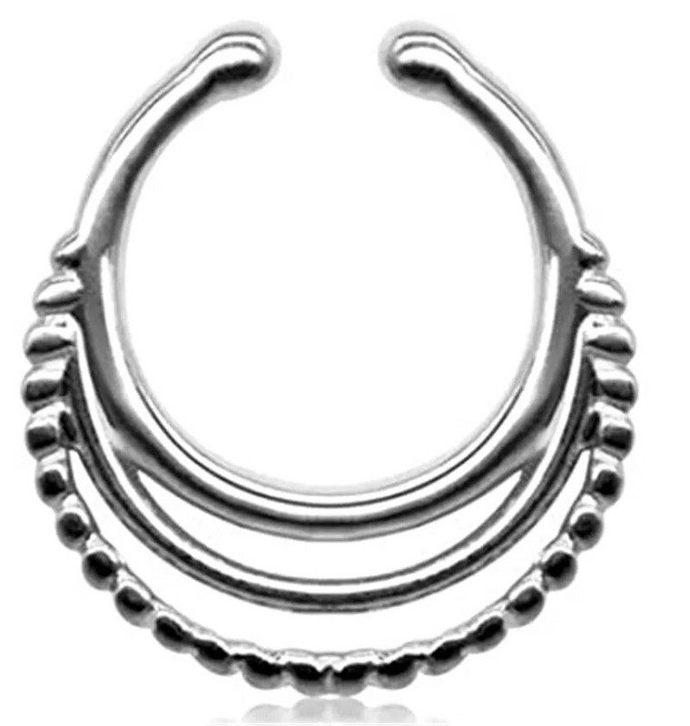 Sievietēm Meitenēm Mākslīgais ausu starpsienas gredzens necaurdurts klips uz deguna ausu gredzeni korpuss viltus deguna gredzena stīpa nerūsējošais tērauds