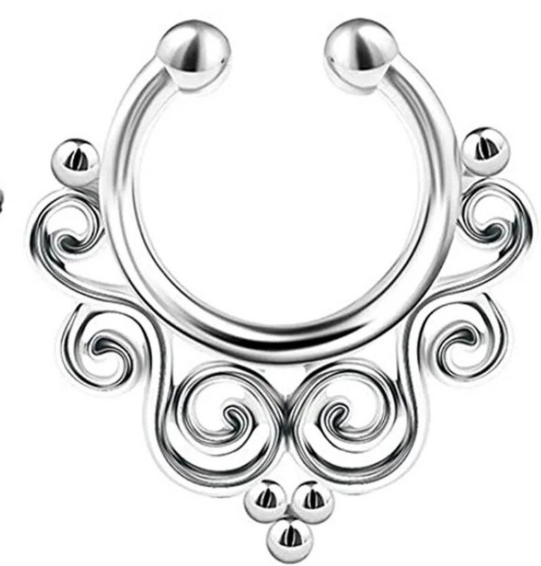 Sievietēm Meitenēm Mākslīgais ausu starpsienas gredzens necaurdurts klips uz deguna ausu gredzeni korpuss viltus deguna gredzena stīpa nerūsējošais tērauds