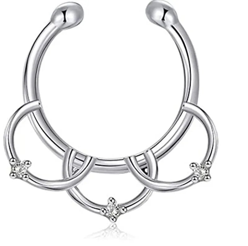Sievietēm Meitenēm Mākslīgais ausu starpsienas gredzens necaurdurts klips uz deguna ausu gredzeni korpuss viltus deguna gredzena stīpa nerūsējošais tērauds