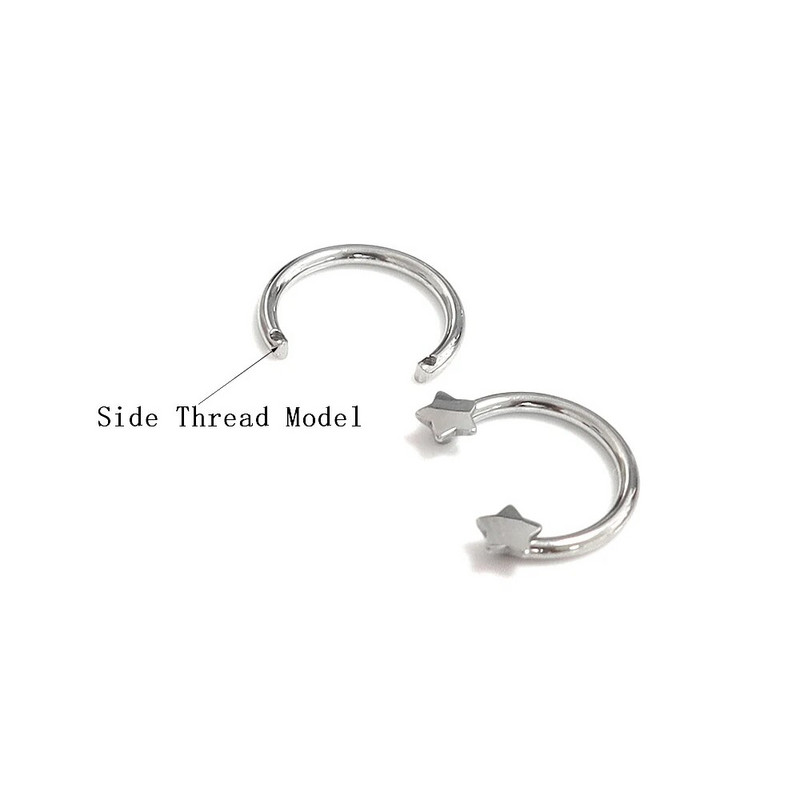 1 gab F136 titāna sakausējums 16G Pentagram iekšējais vītne C -pakavs deguna gredzens lūpu gredzens lūpu gredzens cilvēka punkcijas rotaslietas