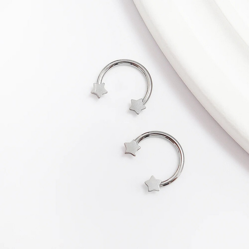 1 gab F136 titāna sakausējums 16G Pentagram iekšējais vītne C -pakavs deguna gredzens lūpu gredzens lūpu gredzens cilvēka punkcijas rotaslietas