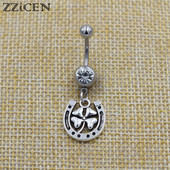 Boho Jaunums Personības Dzīvnieks Zirgu šarms Pakavs Kulons Karājas Vēders Pogas Gredzeni Nabas Stieņa Pīrsings Ķermeņa Rotaslietas