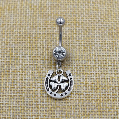 Boho Jaunums Personības Dzīvnieks Zirgu šarms Pakavs Kulons Karājas Vēders Pogas Gredzeni Nabas Stieņa Pīrsings Ķermeņa Rotaslietas