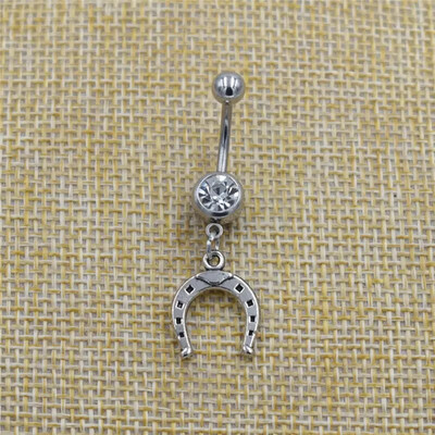 Boho Jaunums Personības Dzīvnieks Zirgu šarms Pakavs Kulons Karājas Vēders Pogas Gredzeni Nabas Stieņa Pīrsings Ķermeņa Rotaslietas