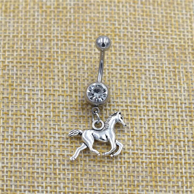 Boho Jaunums Personības Dzīvnieks Zirgu šarms Pakavs Kulons Karājas Vēders Pogas Gredzeni Nabas Stieņa Pīrsings Ķermeņa Rotaslietas