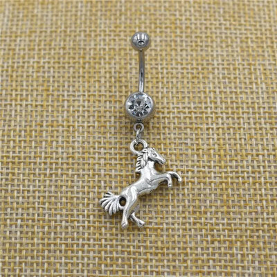 Boho Jaunums Personības Dzīvnieks Zirgu šarms Pakavs Kulons Karājas Vēders Pogas Gredzeni Nabas Stieņa Pīrsings Ķermeņa Rotaslietas