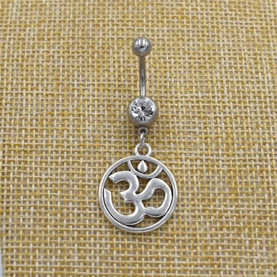 Jauna Indijas budistu vintage joga OM simbols Ohm kulons, piekarināms stienis, nabas gredzeni, kristāla ķermeņa nabas pīrsings rotaslietas dāvanas