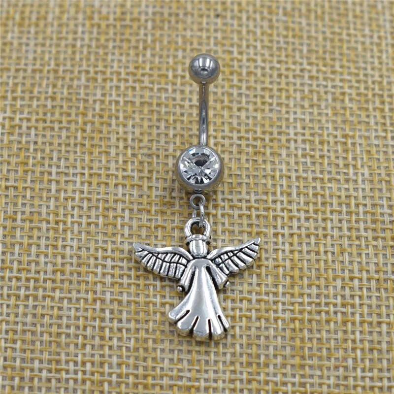 Jaunas ķermeņa nabas pīrsinga rotaslietas Celtics Triquetra Knot Triskele Triskelion Trīskārši spirālveida kuloni Piekaramie stieņi nabas gredzeni