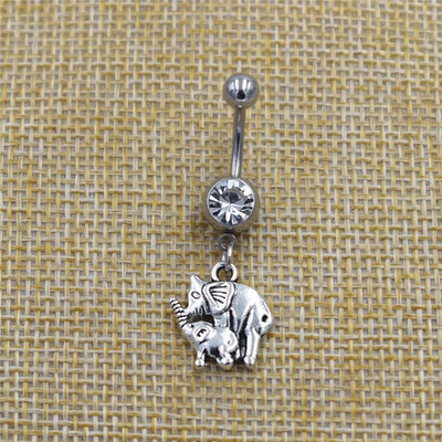 Új divat kisállat macska kutya mancsa lógó piercing gyűrű köldök sebészeti cirkon köldök gyűrűk köldök testékszerek kutyák szeretői ajándékok