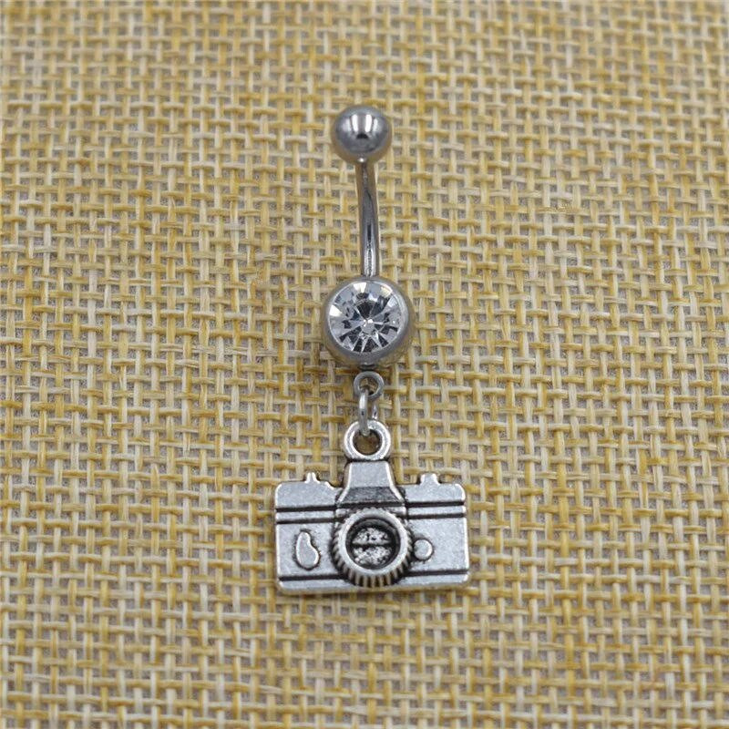 Új divat kisállat macska kutya mancsa lógó piercing gyűrű köldök sebészeti cirkon köldök gyűrűk köldök testékszerek kutyák szeretői ajándékok