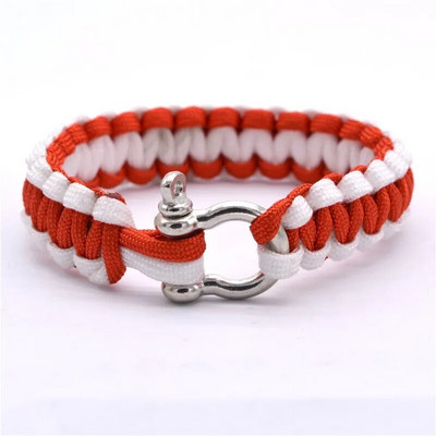 2022. aasta kuumal ronimisköiel ellujäämise langevarjuri nööriga käevõrud välistingimustes hädaolukorras paracordi käevõrud, meeste täissatiinivabast terasest pandlad