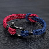 MKENDN divu toņu mezglu jūras virvju rokassprādze vīriešiem sievietēm āra sērfotāju aproce melna nerūsējošā tērauda U-veida važas sprādze