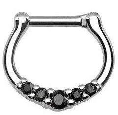 1Pc Crystal Septum Piercing Clicker Open Hoop Nose Ring Ear Helix Cartlage Piercing Body Jewelry 16G ανοξείδωτα δαχτυλίδια μύτης