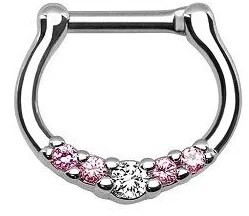 1Pc Crystal Septum Piercing Clicker Open Hoop Nose Ring Ear Helix Cartlage Piercing Body Jewelry 16G ανοξείδωτα δαχτυλίδια μύτης