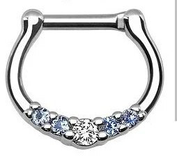 1Pc Crystal Septum Piercing Clicker Open Hoop Nose Ring Ear Helix Cartlage Piercing Body Jewelry 16G ανοξείδωτα δαχτυλίδια μύτης