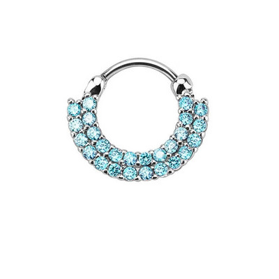 1Pc Crystal Septum Piercing Clicker Open Hoop Nose Ring Ear Helix Cartlage Piercing Body Jewelry 16G ανοξείδωτα δαχτυλίδια μύτης